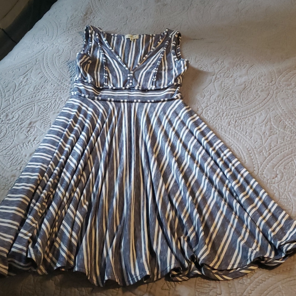 Women's navy and white striped summer dress